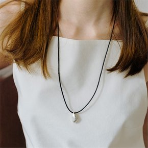 water drop leather strape necklace_SD005 [Silver925]