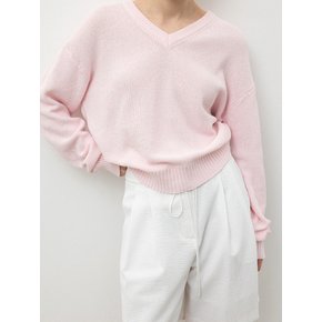 V-Neck Pullover_Baby Pink