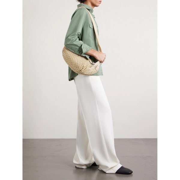 크로아상 가죽 트리밍 피쉬넷 메신저 백 1647597339371577