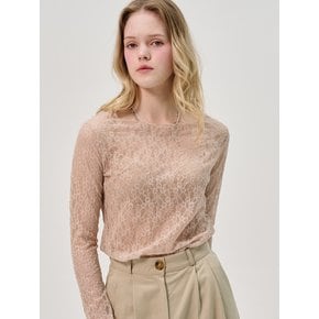 Serena Lace Seethrough Top_Beige