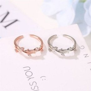 여성 로즈 반지 여성 데일리 반지 플라워 레이어드 넝쿨 장미 선...