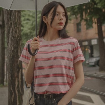 틸아이다이 [8/29 예약배송]Multi stripe cotton t-shirt_Pink