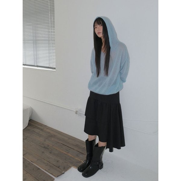 See-through Hood Knit_SKY BLUE