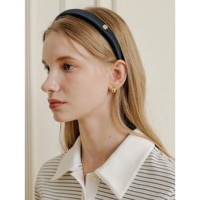 블랙 베이직 새틴 헤어밴드 / BLACK BASIC SATIN HAIRBAND