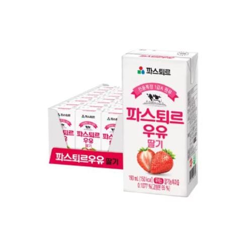 파스퇴르 딸기 멸균우유 190mlx24개 아이들간식(1)
