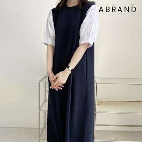 앨리스 퍼프 반팔 롱원피스/데일리룩/출근룩