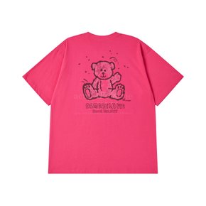 HAND SKETCH BEAR SHORT SLEEVE T-SHIRT PINK 핸드스케치베어 반팔 핑크