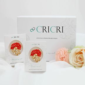크리스탈 카네이션 브로치 선물세트 어버이날 가정의달 선물