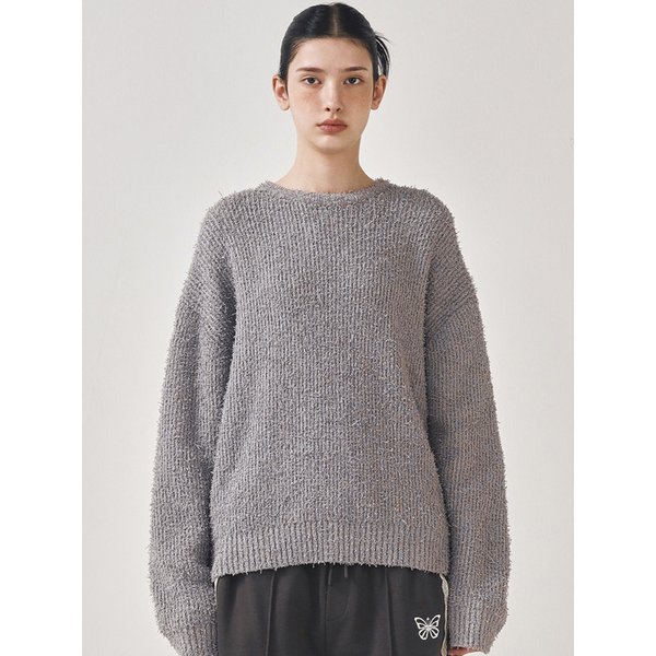 SOFT BOUCLE LS SWEATER_GRAY
