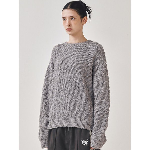 SOFT BOUCLE LS SWEATER_GRAY