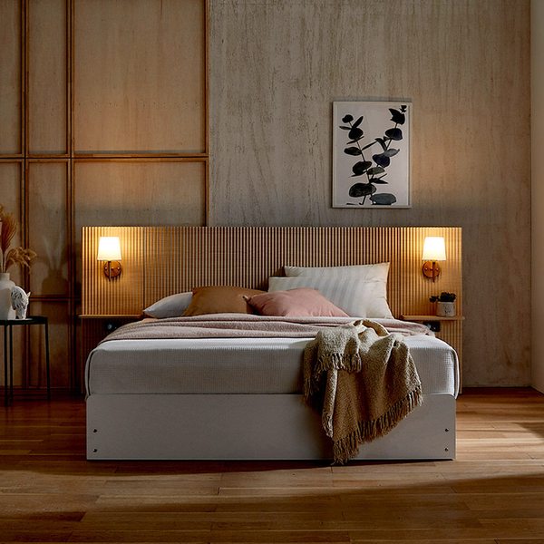 템바보드 아트월 LED 수납침대프레임 허니문 SS (패널2개포함 )