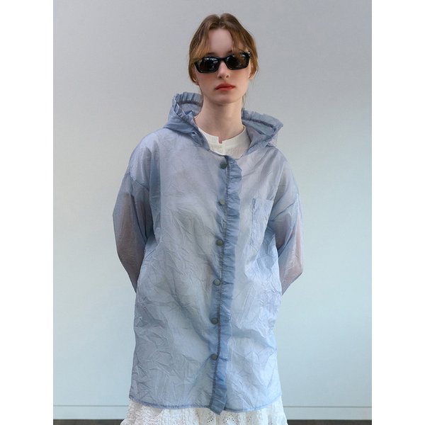 FRILL HOOD RAIN JUMPER BLUE