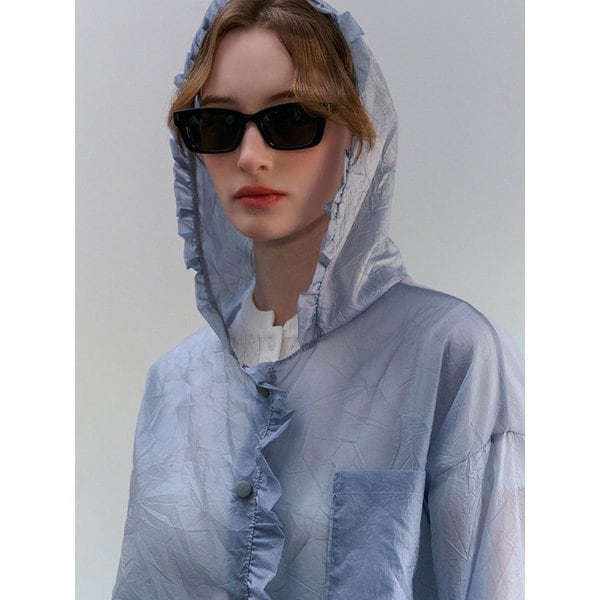 FRILL HOOD RAIN JUMPER BLUE