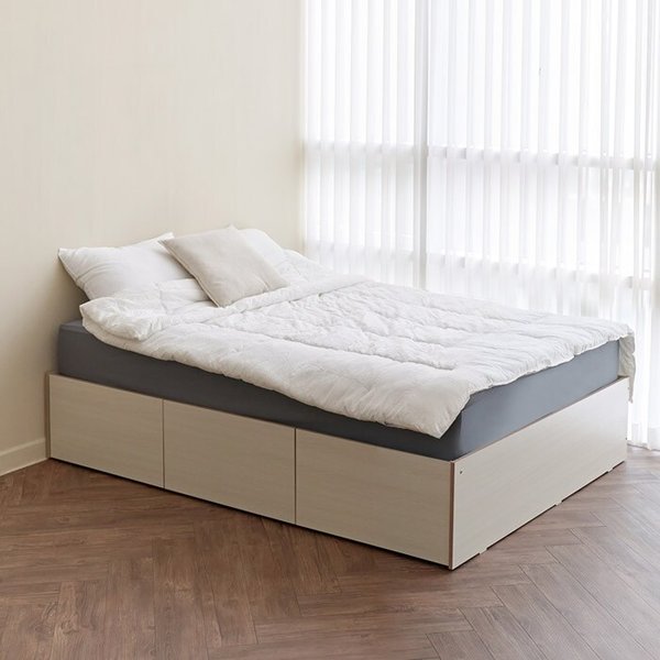빅수납 서랍 무헤드 침대 SS(유로탑 25cm 매트리스) TR5231 (수도권무배)