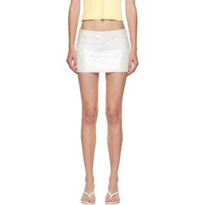 오프 화이트 로우라이즈 시퀸 미니 스커트 H23317W020 Seashell White