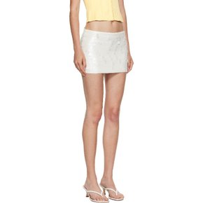 오프 화이트 로우라이즈 시퀸 미니 스커트 H23317W020 Seashell White