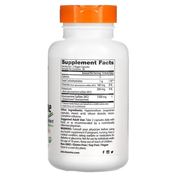 Doctor`s Best 닥터스베스트 비건 글루코사민 설페이트 그린그로우 750mg 180캡슐 2팩