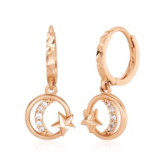  [비앤비골드] 14K 스타앤문 딸랑이 원터치 귀걸이 한쌍 PNE23794