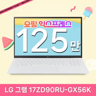 LG [최종 125만] LG전자 2023 그램17 17ZD90RU-GX56K