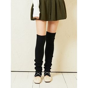 Ribbed Knit Long Leg Warmer_Black