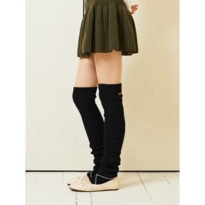 Ribbed Knit Long Leg Warmer_Black