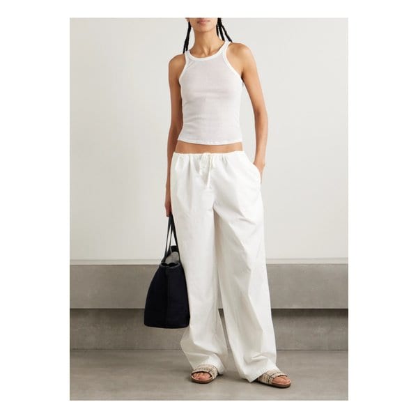 스킴스 코튼 혼방 포플린 와이드 팬츠 스노우 화이트 1647597360185343