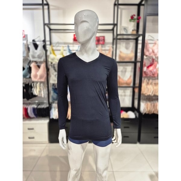 [시흥점] S 비너스 ) 나일론 극세사 스판 남성 내의 상의 VMV9506-BK