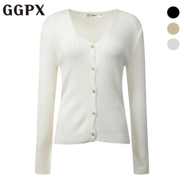 GGPX Y버튼 심플 골지 니트 가디건 (GP2KG025F)