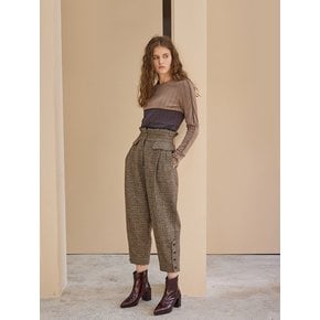 High Waisted Button Point Cargo Pants