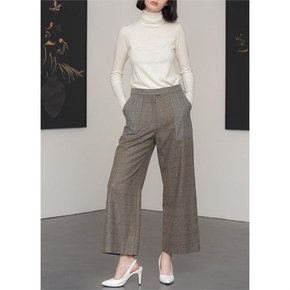 WOOL CHECKED WIDE LEG PANTS[A]