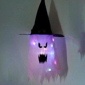 LED 마녀모자 행잉데코 장식 (유령)