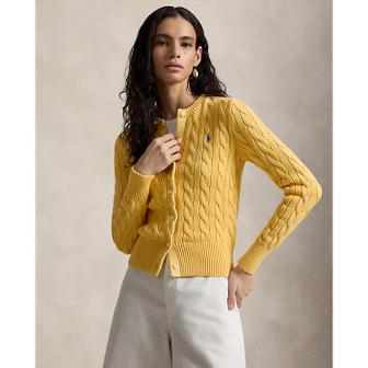 폴로 랄프 로렌 여성 케이블 니트 코튼 크루넥 카디건(WMPOSWENDW20584700)