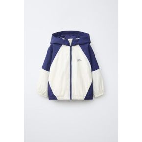 ZARA 자라 키즈 라이트 웨이트 워터 프루프 방수 컬러 블록 레인코트 에크루 블루 5992560080 59