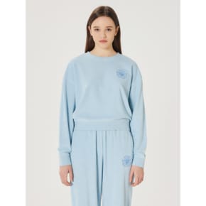 (W) FLOWER TERRY SET-UP SWEATSHIRT LIGHT BLUE