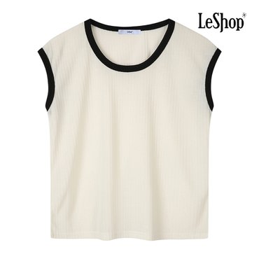 르샵 라인 라운드넥 골지 티셔츠 (BP7TS057A)