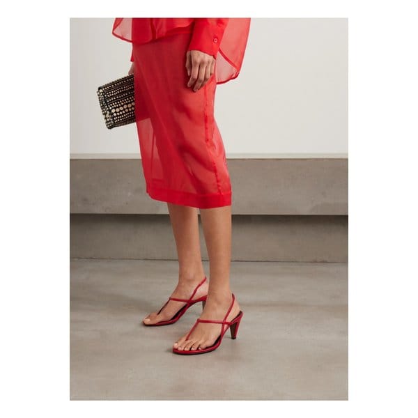 아르네브 가죽 슬링백 샌들 레드 46376663162859940