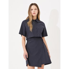 Cut-out Shirts Wrap Dress_DK-NAVY (SA4OPN1_47)