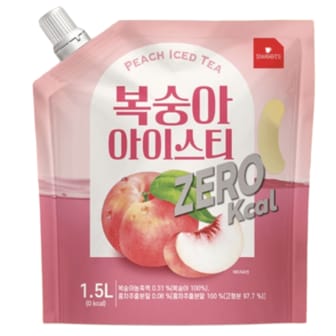 텐바이텐 스위츠 복숭아 아이스티 제로 칼로리 1.5L x 3개 /대용량 파우치 액