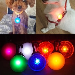 원형 방울 강아지 LED 목걸이 야광 팬던트 인식표 라이트 야간 불빛 밤 안전 산책 목줄 등 팬던트