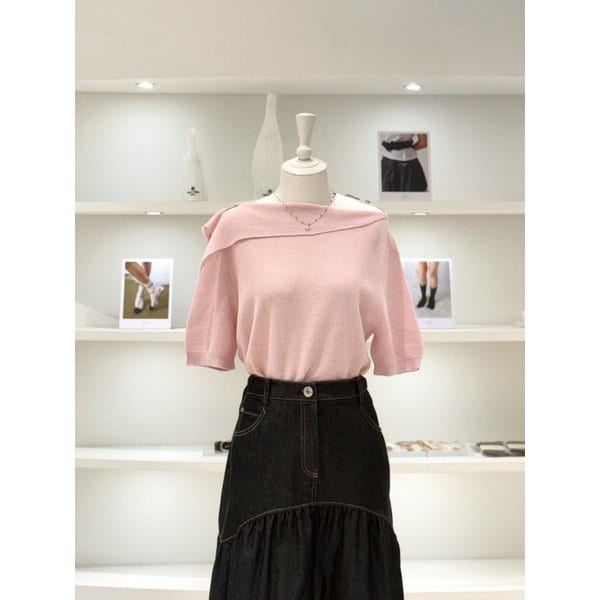 [여주점] 여성 오프넥 반팔 니트 (L262KSK035)