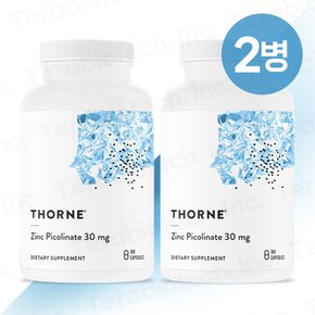 [무료배송] Thorne 쏜리서치 쏜땡땡 Zinc 아연 피콜리네이트 30mg 180캡슐 2병