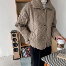 여자 레더자켓 퀼팅 패딩 카라넥 겨울 자켓[무료배송]