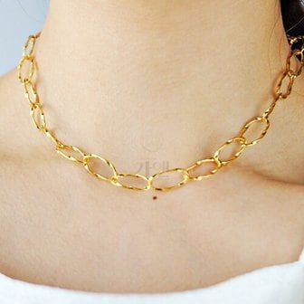  [가앤] 24k순금 뫼비우스 타원형 클립 체인 목걸이18.75g