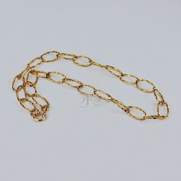 [가앤] 24k순금 뫼비우스 타원형 클립 체인 목걸이18.75g