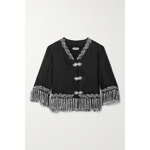 보디 그르니에 프린지 자수 실크 트윌 재킷 1647597311240789