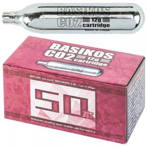 BASIKOS CO2 12g CO2 카트리지 50개 세트 탄산 가스 실린더 에어건 가스건 매거진 핸드건 소총