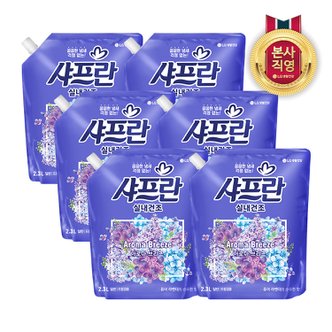 엘지생활건강 샤프란 실내건조 섬유유연제 아로마 브리즈 2.3L x 6개