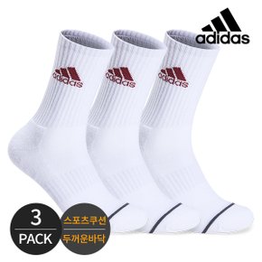 남성 쿠션 컬러 로고 크루삭스 3P WH_P327692803