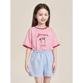 그래픽 링거 반팔 티셔츠 라이트 핑크 (BI5342U13Y)