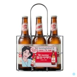  칠성 사이다 레트로병 철제 패키지 탄산 330ml 3병